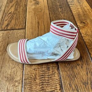 Market & Spruce Red and White Stripe Sandals